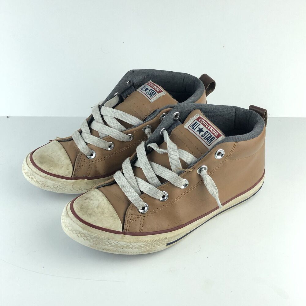 Converse Chuck Taylor All Star High Top Brown Leather Juniors 4